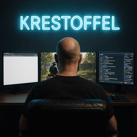 Krestoffel während er mit seiner Community spricht